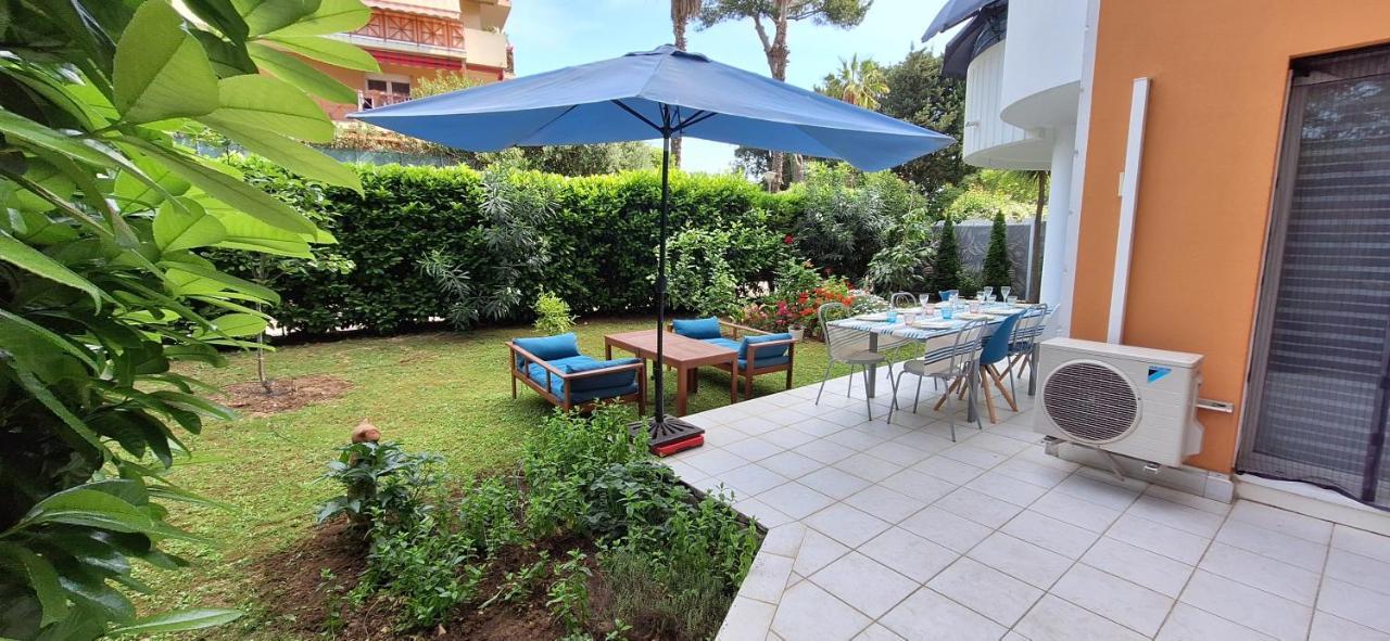 Charmant Appartement Avec Terrasse, Jardin Privatif Et Piscine A Cannes Exterior photo